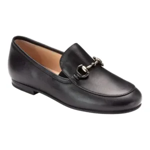 1346n - Black Soft Leather Flat Loafer for Boy by London Kids