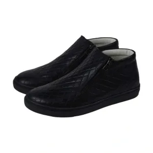 824 - Black Soft Leather Slip On for Girl by London Kids