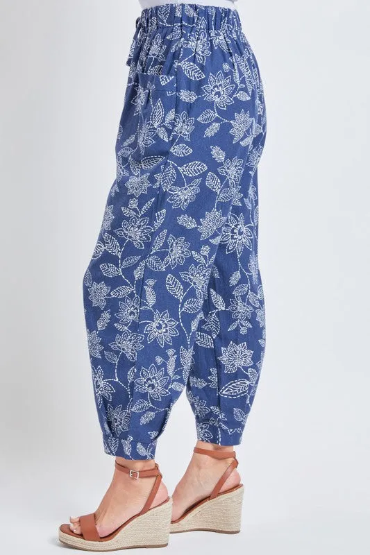 Bandana Missy Linen Jogger Pant With Pleated Hem