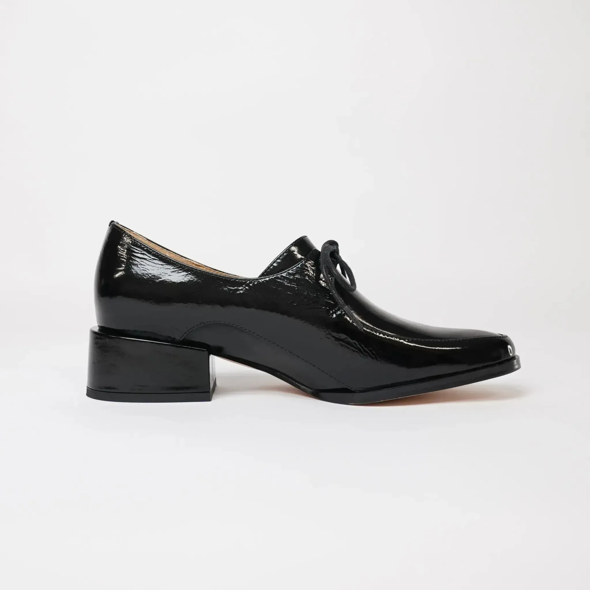 Casi Black Crinkle Loafers