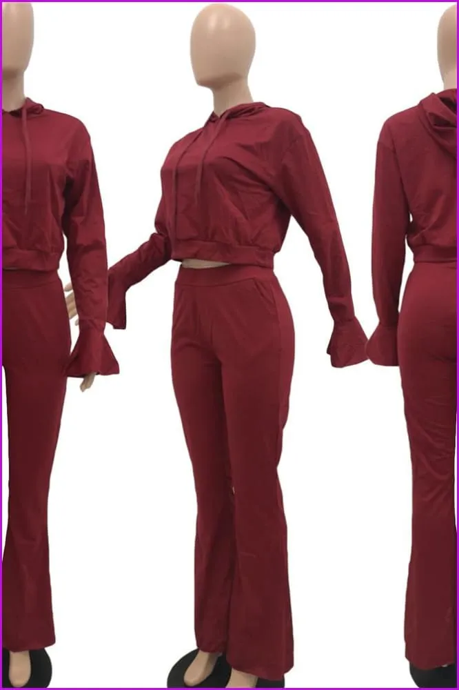 Casual Jogger Pants Suit Two Piece Set