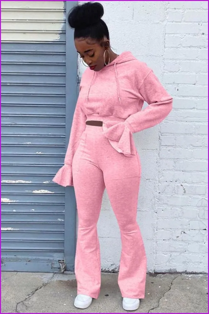 Casual Jogger Pants Suit Two Piece Set