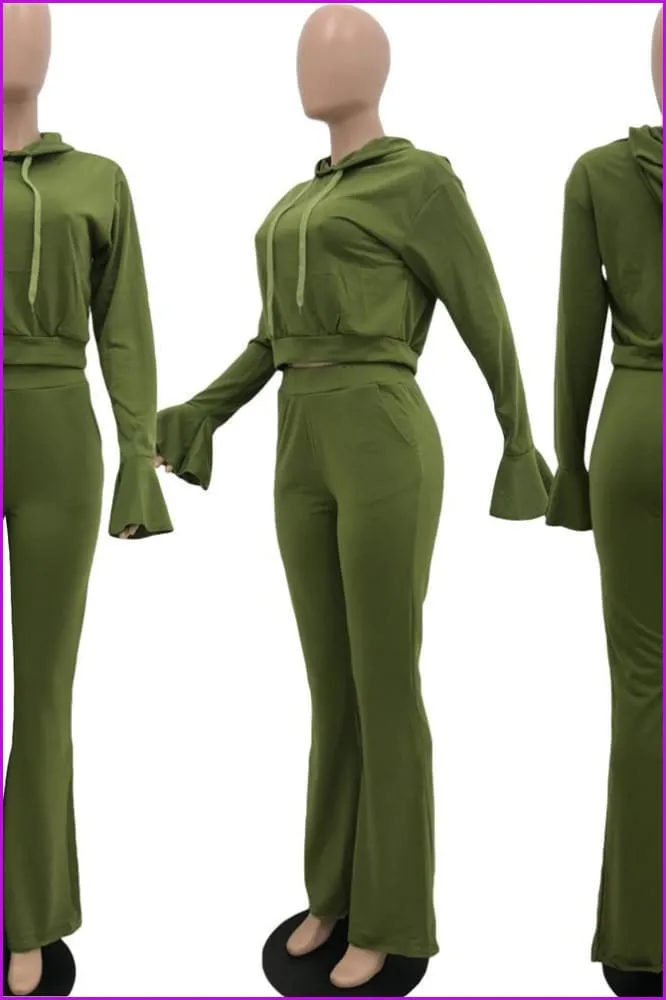 Casual Jogger Pants Suit Two Piece Set