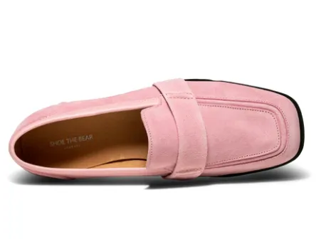 ERIKA Pink Suede Saddle Loafers