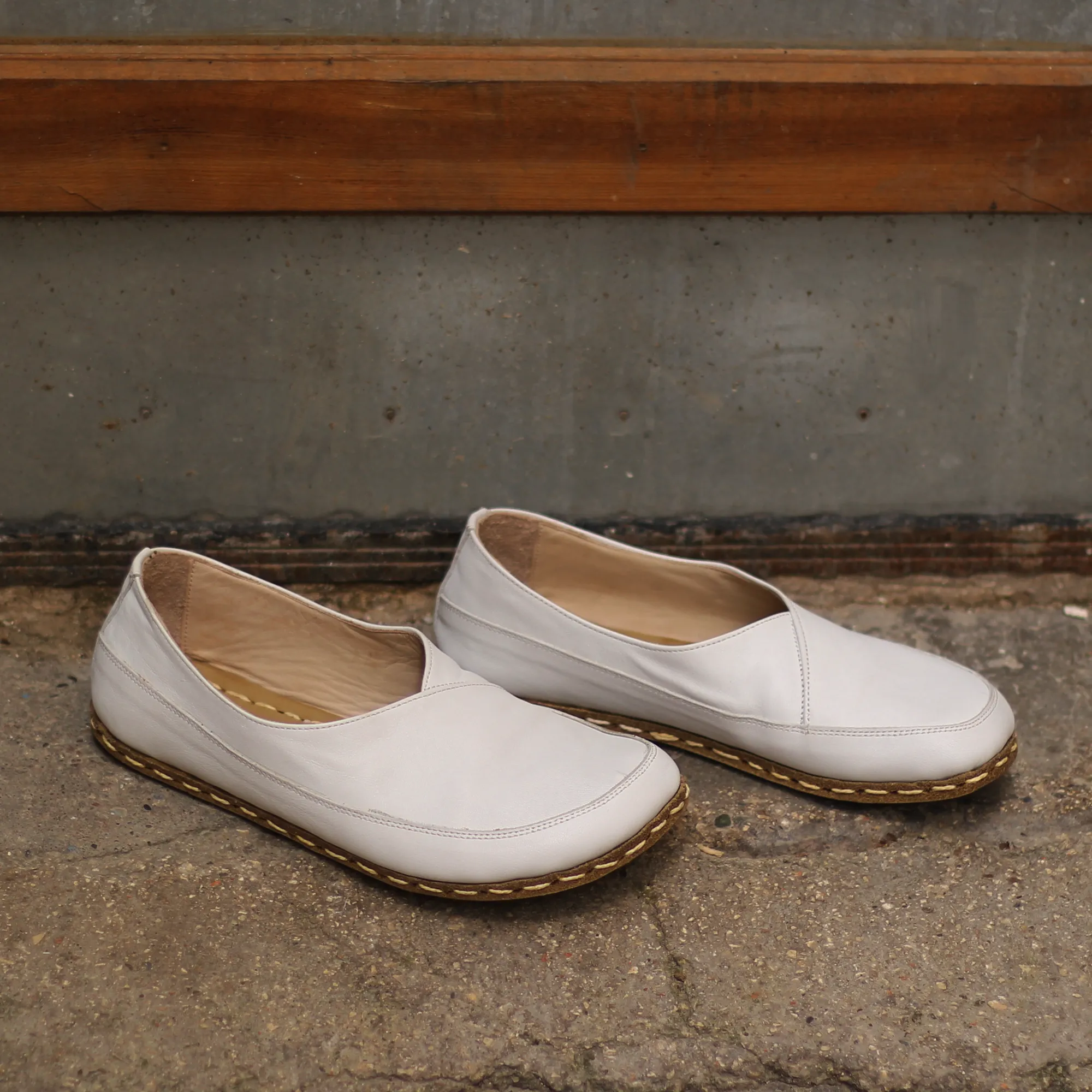 Handmade Barefoot Loafers for Women White