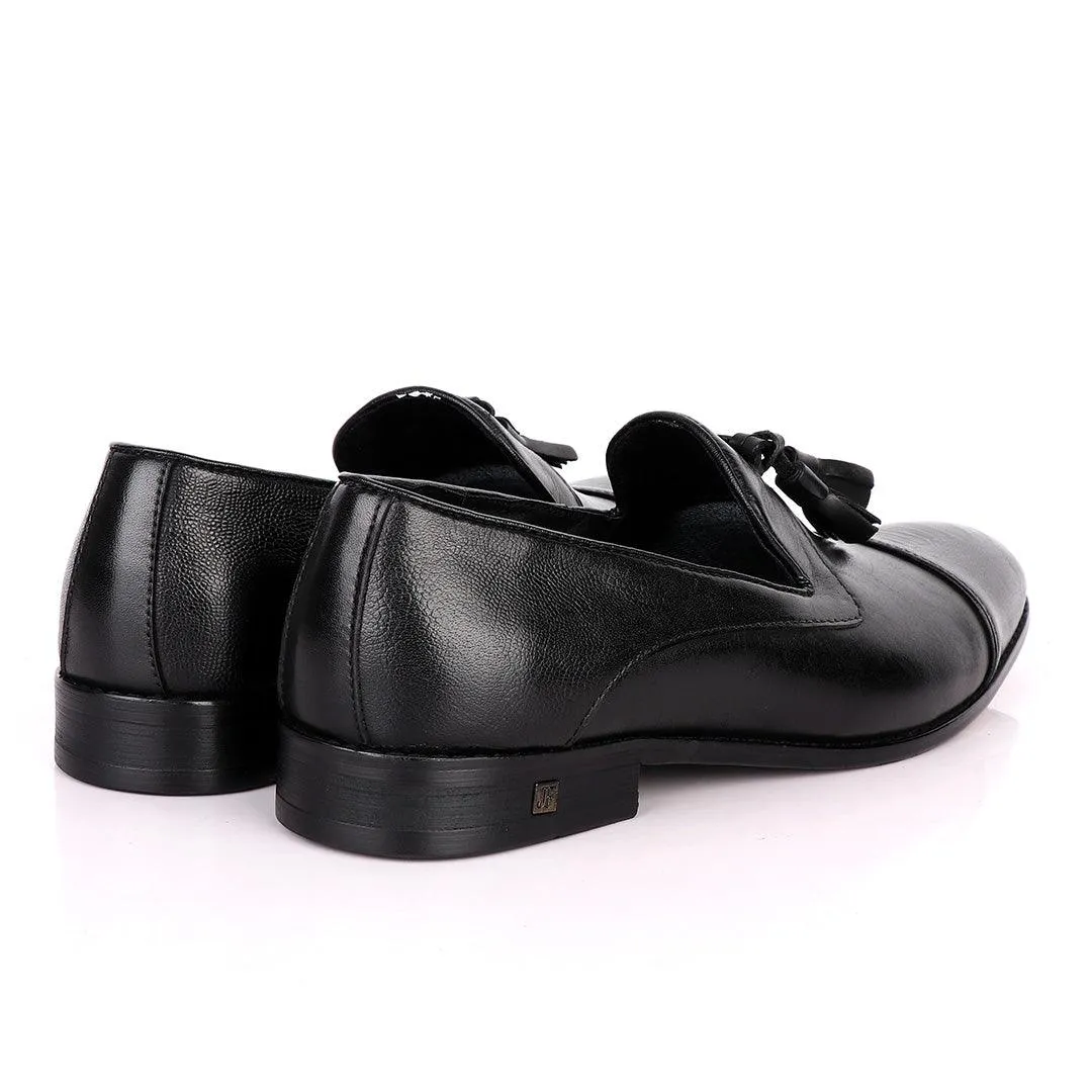 John Foster Slip On Tassel with Front Design-Black