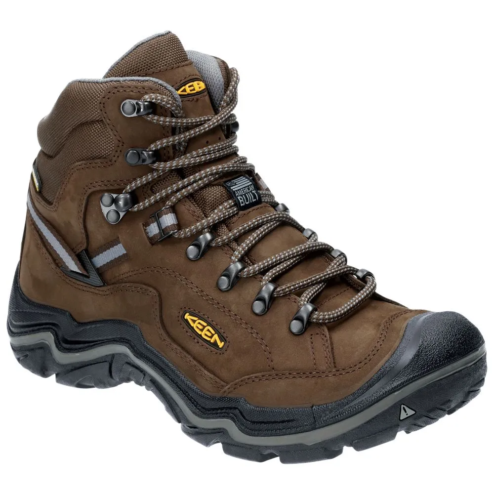 KEEN 1020218 Durand II Mid Waterproof Hiking Boots for Men - Cascade Brown/Gargoyle - 13M