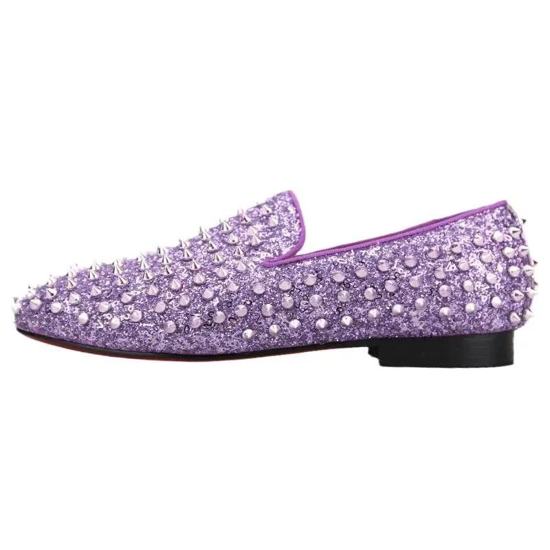 Kids Loafers Spiky Violet Delight: Trendy Loafers for Toddlers and Big Kids