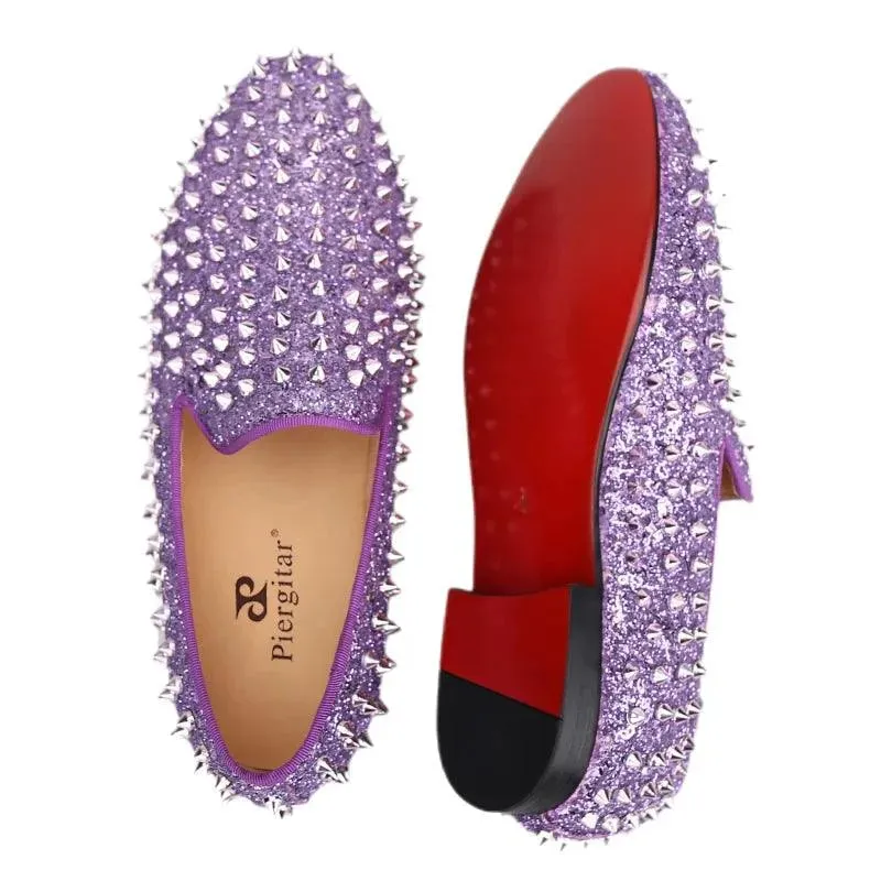 Kids Loafers Spiky Violet Delight: Trendy Loafers for Toddlers and Big Kids