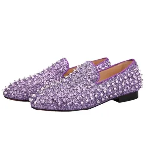 Kids Loafers Spiky Violet Delight: Trendy Loafers for Toddlers and Big Kids