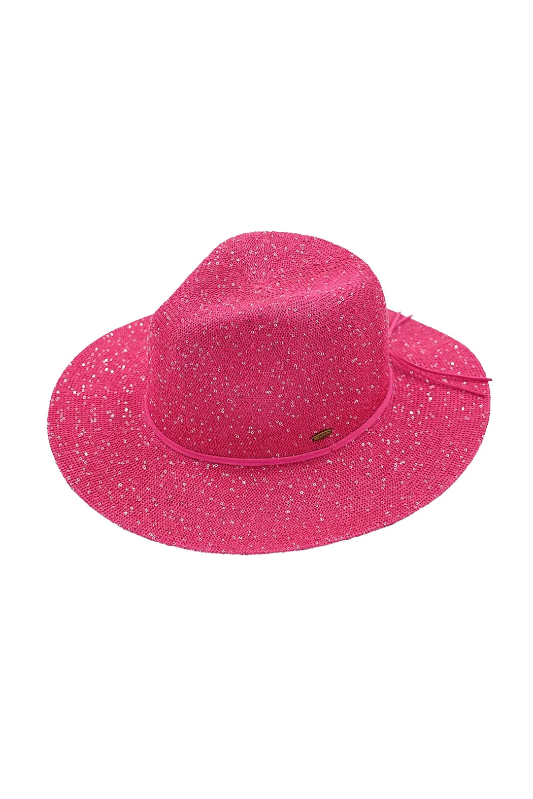 Knit Sequin Panama Hat