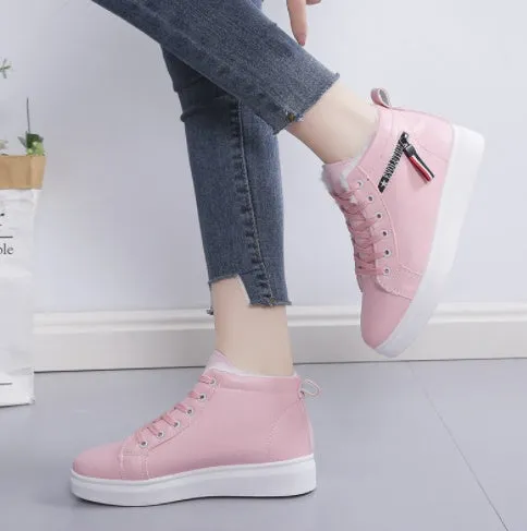 Lace Up Plush Snow Boots Sneakers