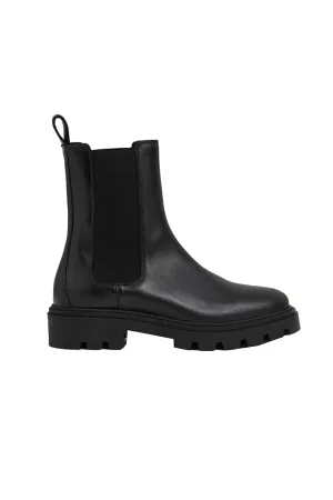 Leather Cleated Sole Chelsea Boots