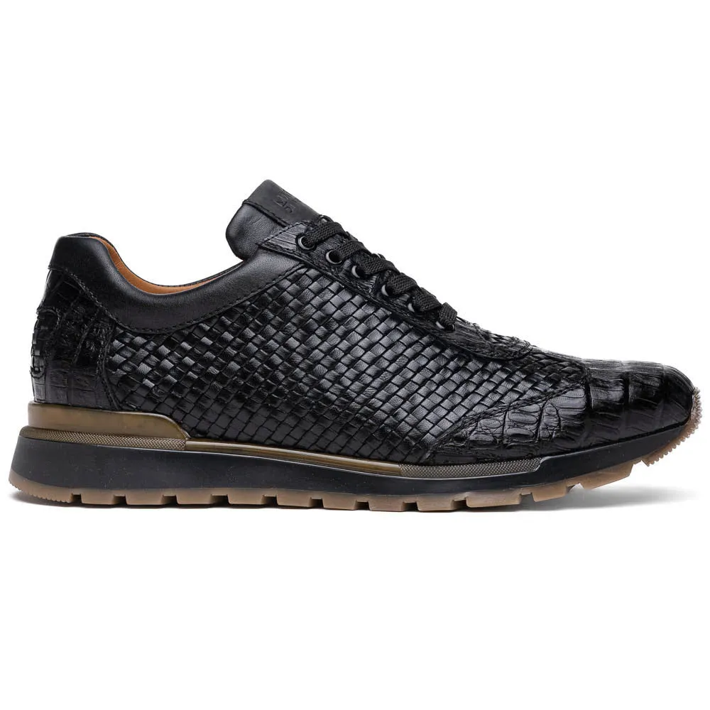 Marco Di Milano Roma Black Caiman Fashion Sneakers