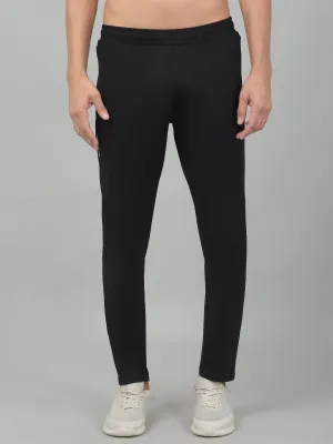 Men's Black Solid Stretchable Active Wear Track Pant