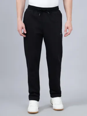 Men's Black Solid Winter Track Pant