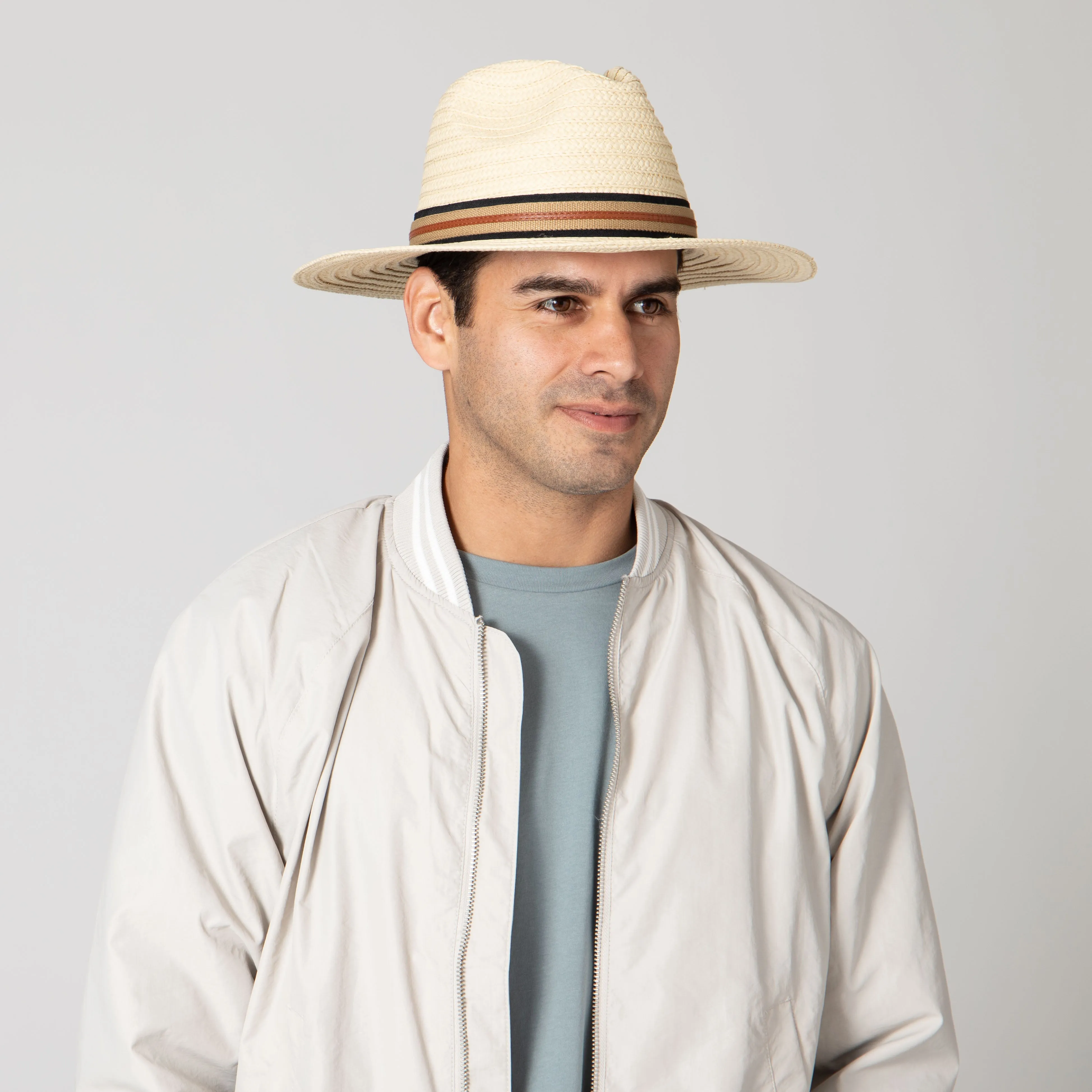 Men's Panama With Layered Webbing & Faux Leather Trim