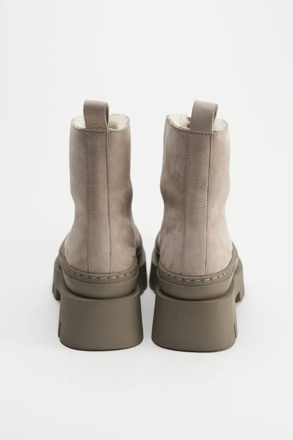 Nabuc Greige Front Zip Winter Boots