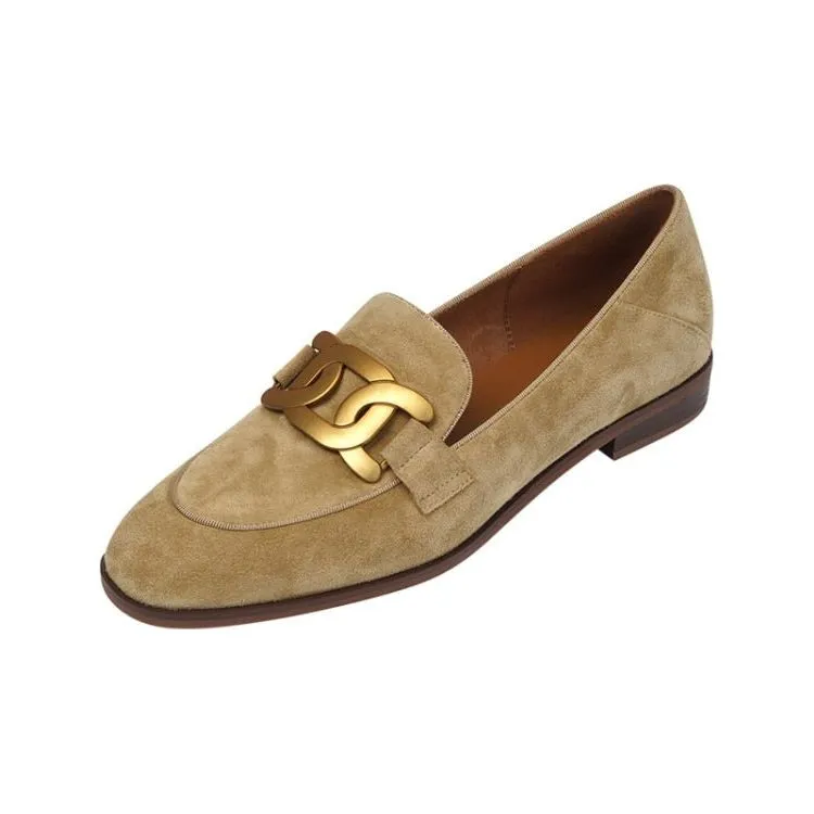 New Spring/Autumn Fashion Camel Buckle Casual Suede Women British Style Loafers