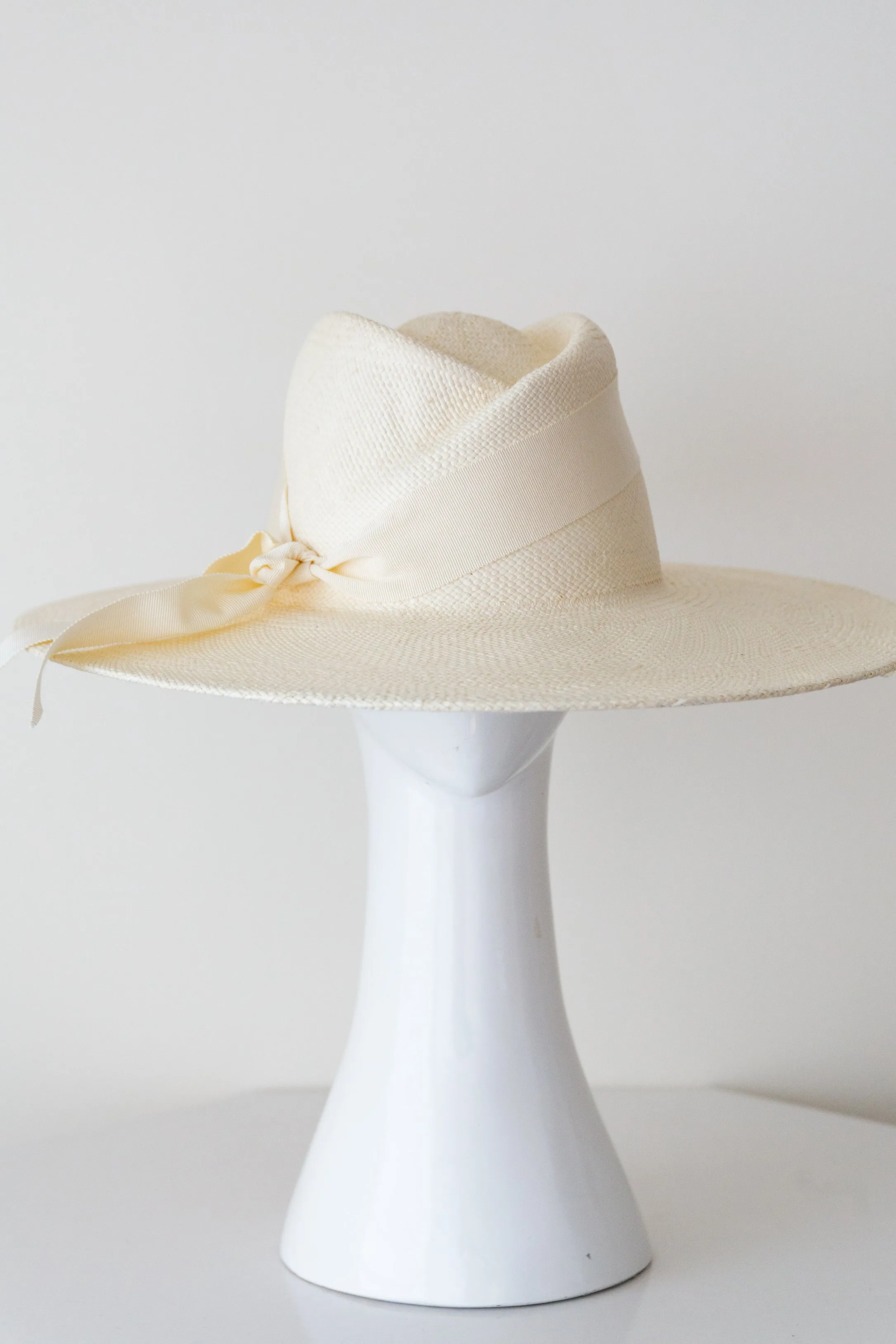 Panama Fedora in Ivory Straw