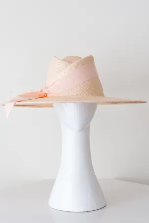 Panama Fedora in Salmon Pink Straw