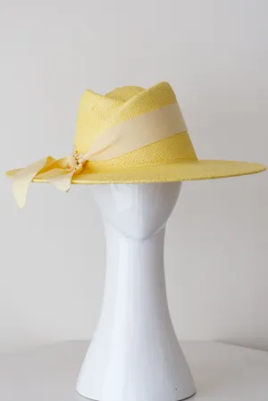 Panama Fedora in Yellow Straw