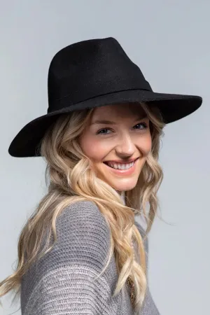 Panama Wool Hat with Band (Black)