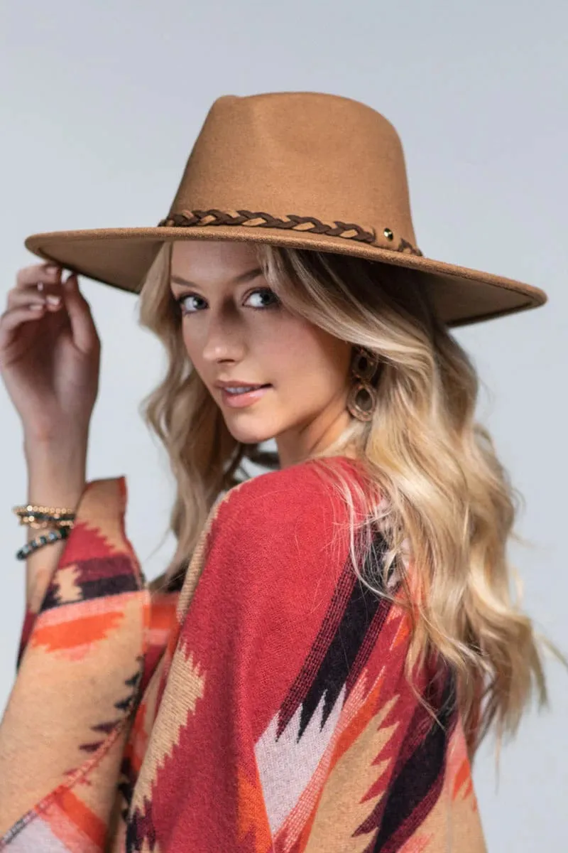 Panama Wool Hat with Braid (Pecan)