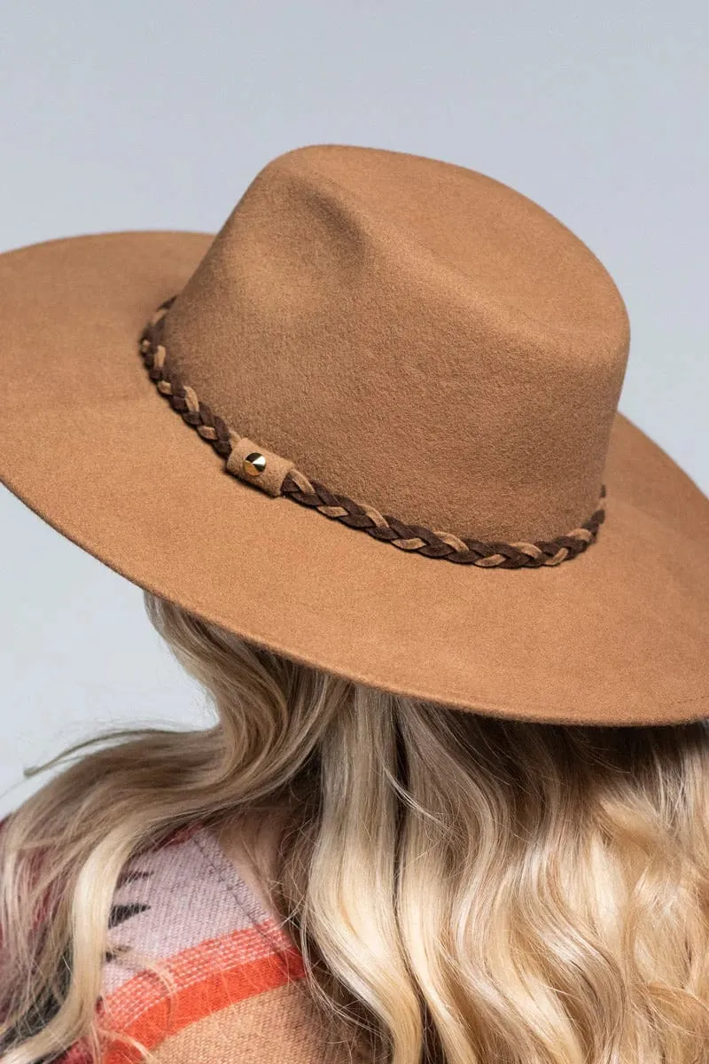 Panama Wool Hat with Braid (Pecan)