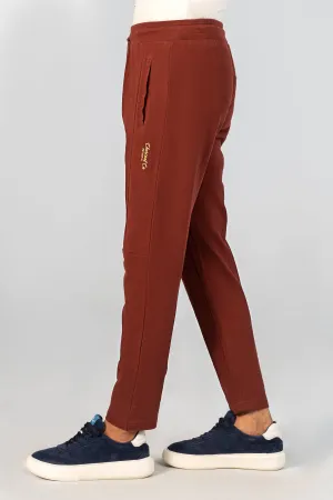 PIQUE JOGGER WAIST PANEL TROUSER RUST