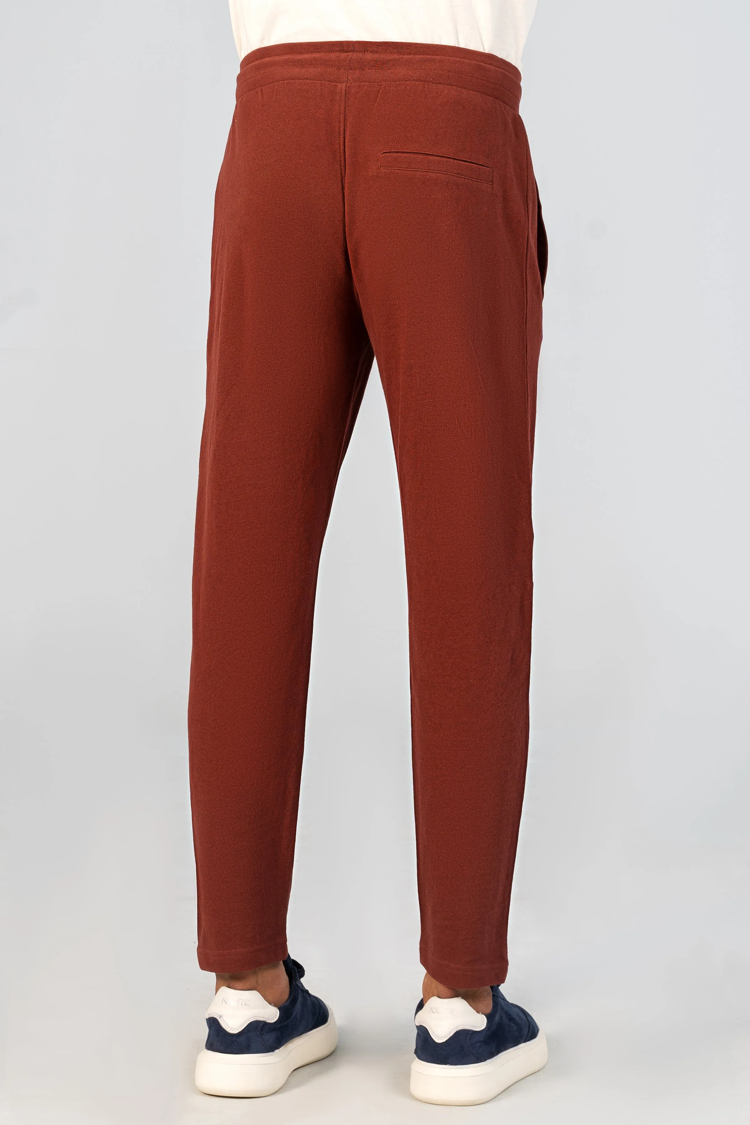 PIQUE JOGGER WAIST PANEL TROUSER RUST