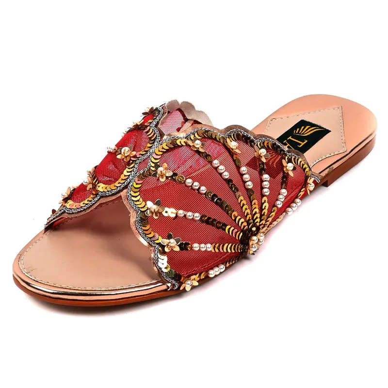 Red Fancy Formal Slipper