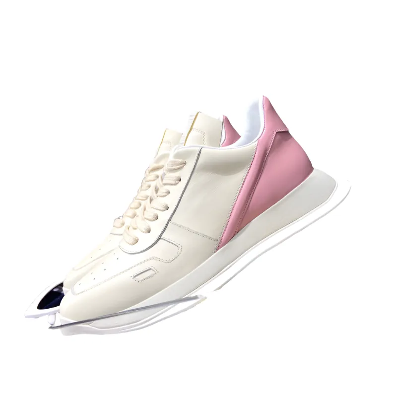 Rick Owens Cream and Pink Low-Top Sneakers