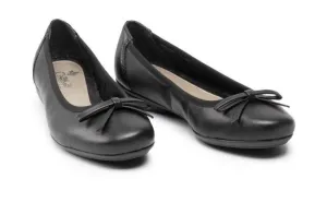 Rieker L8352-01 Black Anita Leather Ballet Pump Shoe