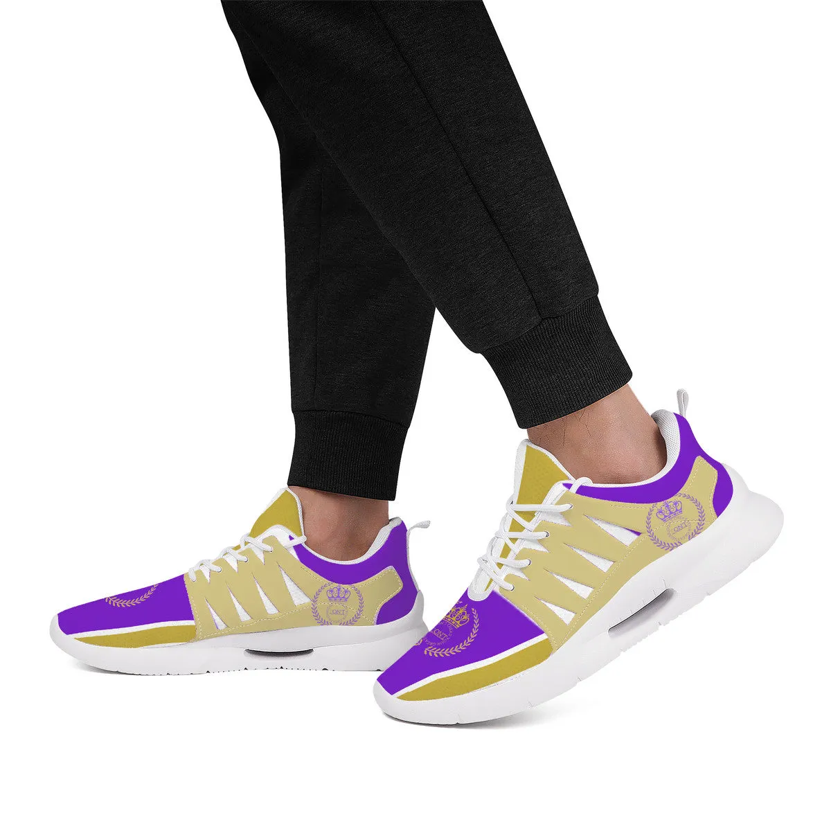 Royalty 24 Purple ,Gold Logo & Stripes Unisex New Training Runing Shoes