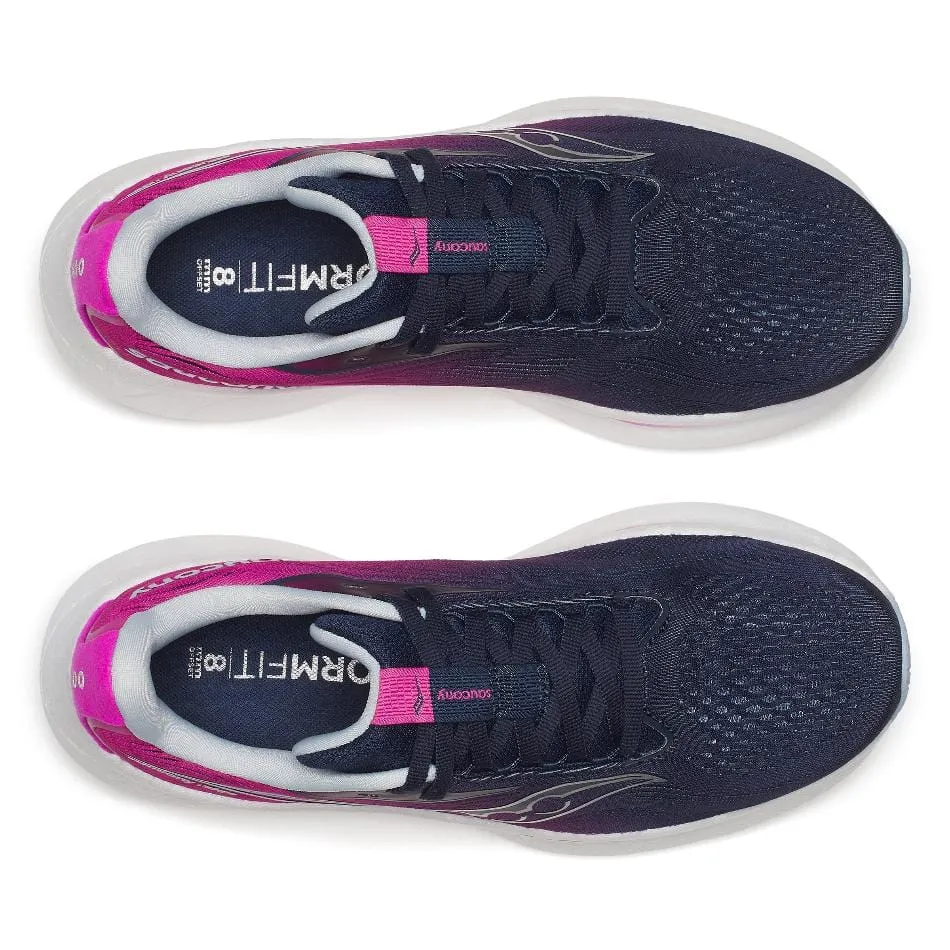 Saucony Women's Ride 18 Running Shoes in Navy/Fuchsia SS25