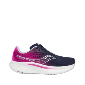 Saucony Women's Ride 18 Running Shoes in Navy/Fuchsia SS25