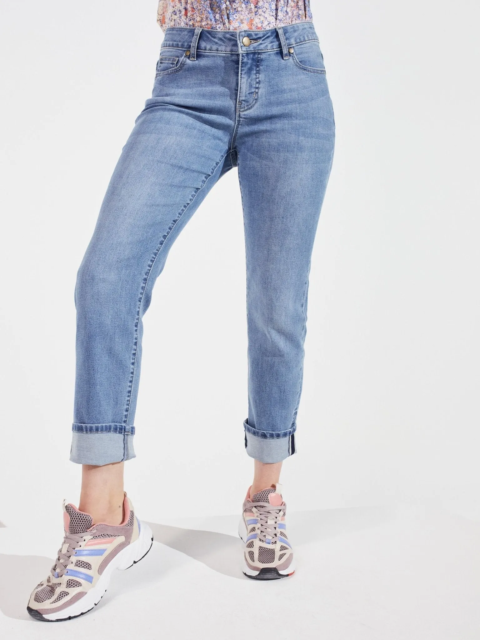 Signature Girlfriend 5 Pocket Jeans With Selvedge Cuff