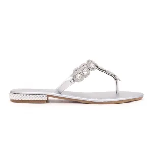 Silver Fancy Chappal FN0626