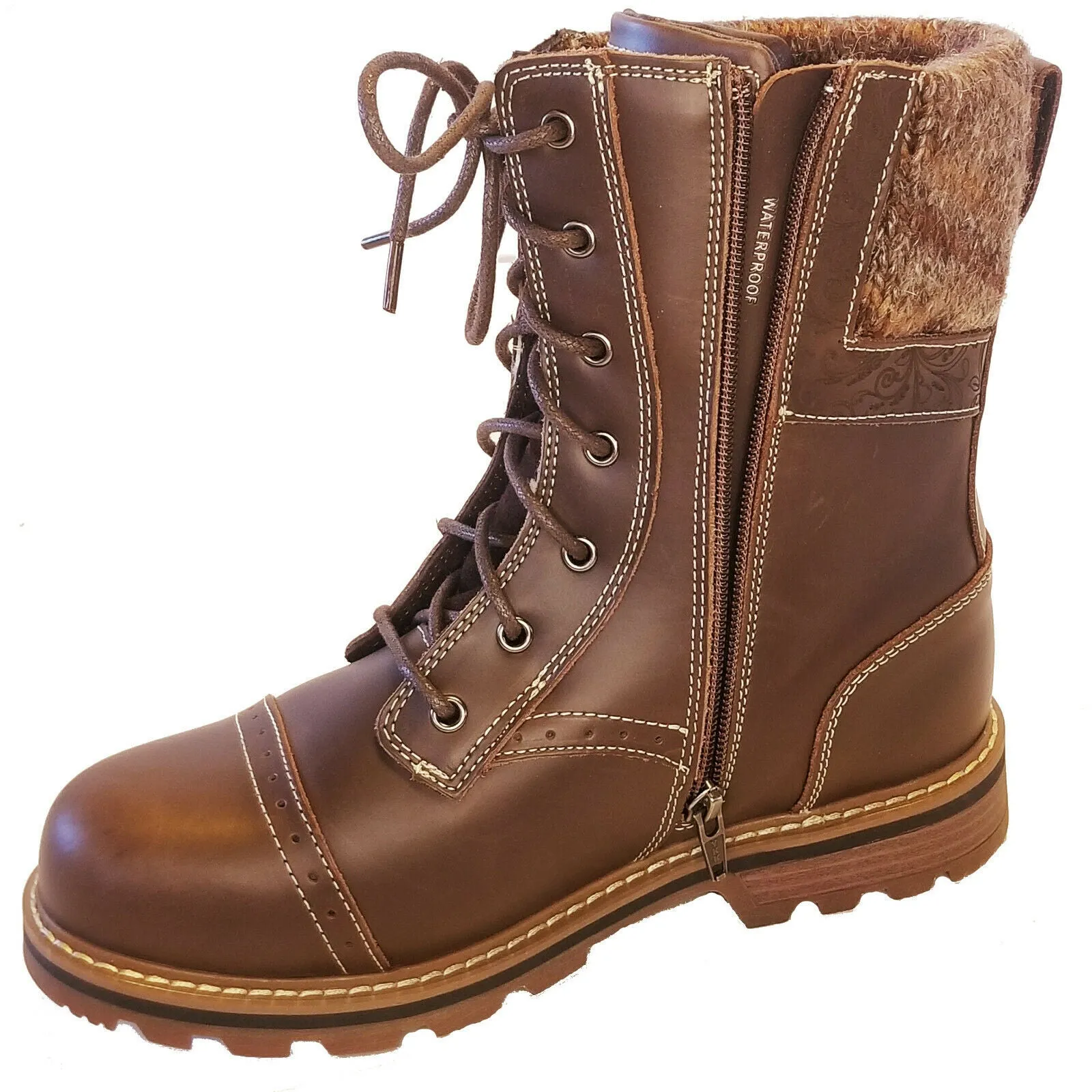 Size 6 NexGrip Waterproof Women’s Snow Boot Brown Bootie with Retractable Ice Cleats NEXX Ruby