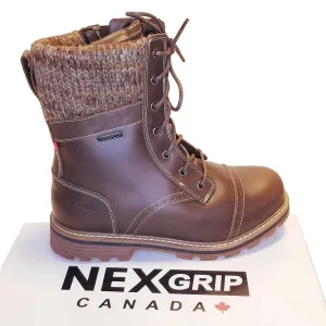 Size 6 NexGrip Waterproof Women’s Snow Boot Brown Bootie with Retractable Ice Cleats NEXX Ruby