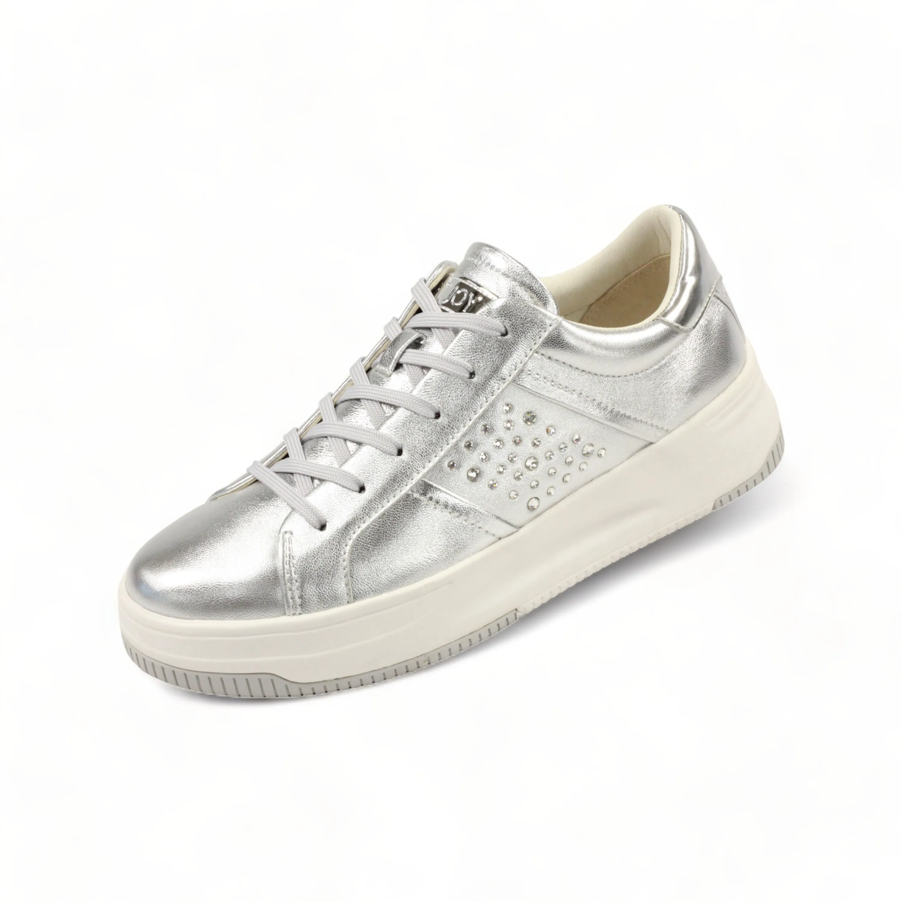 Sporty and elegant court sneakers decorated with Swarovski crystals #FJ124