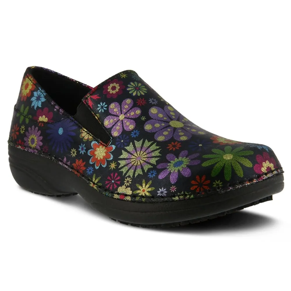 Spring Step Shoes Professional Manila Flpwr Women's Black Multi Slip On Shoes