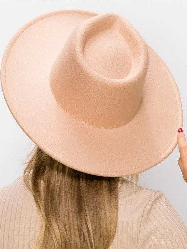 Vegan Felt Wide Brim Dandy Panama Hat For Women