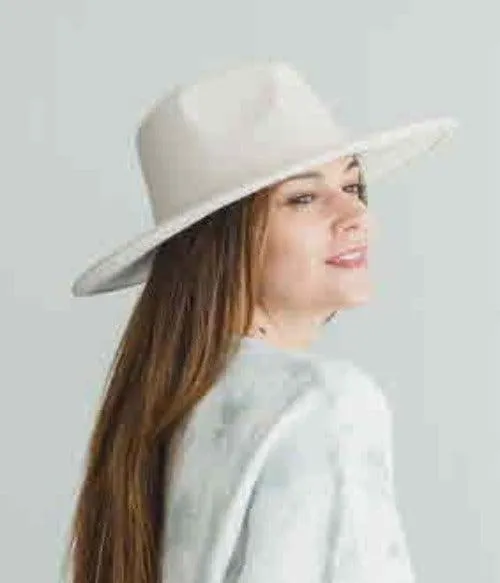 Vegan Felt Wide Brim Dandy Panama Hat For Women