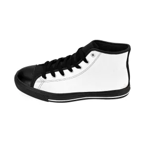 White Color Best Women's Sneakers, Solid Color Ladies High Top Fashion Running Shoes (US Size: 6-12)