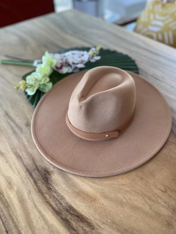 Wide Brim Panama Hat In Vegan Felt 13 Colors