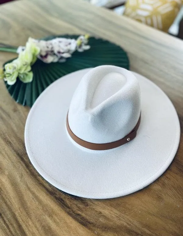 Wide Brim Panama Hat In Vegan Felt 13 Colors