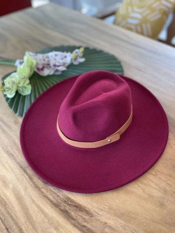 Wide Brim Panama Hat In Vegan Felt 13 Colors