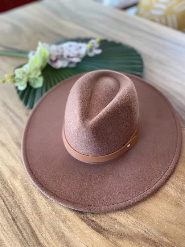 Wide Brim Panama Hat In Vegan Felt 13 Colors